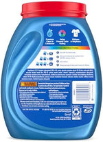 Close up view of the back instructions on the high efficiency laundry capsule container