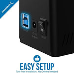 Sabrent high-speed storage adapter docking station top view for 2.5 and 3.5 inch internal drives