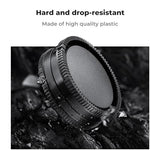 Bayonet mount details of the durable camera sensor cover cap for secure alignment.