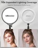 UBeesize professional zoom lighting kit showing extended metal telescopic stand and heavy weighted base