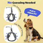 Adjustable dog muzzle lock system close up demonstration.