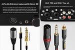 Full packaging layout of the imported desktop amplifier including the remote control and power cable.