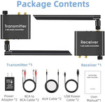 Long range 164 feet wireless stereo adapter showcasing indoor home application versatility