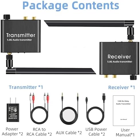 Long range 164 feet wireless stereo adapter showcasing indoor home application versatility