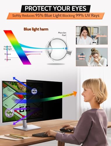 Reversible privacy screen showing the difference between matte anti reflection and glossy high clarity finishes.