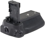JLWIN multi power battery pack rear view displaying the integrated AF-ON button and vertical orientation control dials.