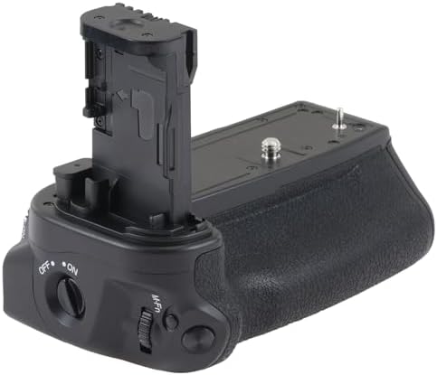 JLWIN multi power battery pack rear view displaying the integrated AF-ON button and vertical orientation control dials.