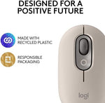 Logitech multi-device wireless mouse underside view highlighting the easy-switch device connectivity buttons