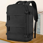 Coowoz carry on backpack open flat one hundred eighty degrees showing internal compartments