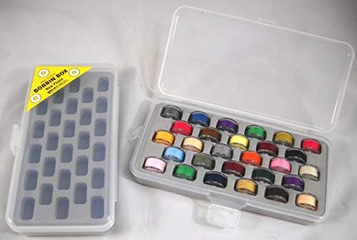 Close up of high density gray foam holding bobbins securely