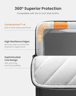 Tomtoc water resistant exterior shell showing liquid droplets sliding off the fabric