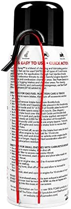 Sea Foam petroleum aerosol spray can detailing directions for intake valve carbon cleaning