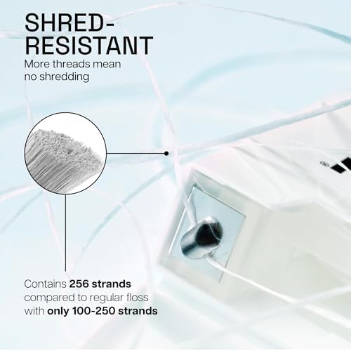 Close up of REACH interdental floss tape for deep cleaning between teeth