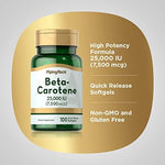 Imported Piping Rock Beta Carotene capsule container showing clear directions for use