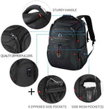 KROSER water repellent college backpack side view with mesh water bottle pocket