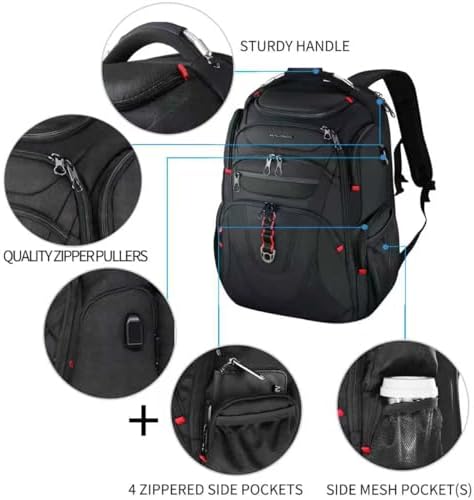 KROSER water repellent college backpack side view with mesh water bottle pocket