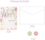Premium double sided kid birthday party invitations with matching white envelopes