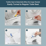 Underside of the MermoGuiny toilet seat highlighting the four non-slip bumpers that prevent wiggling.