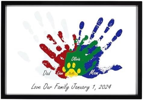 Guanshiya DIY craft keepsake frame unboxed with five non-toxic paint bottles, brushes, and marker.