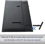 Rear perspective of the heavy-duty ABS polymer structural reinforcement ribs on the Tjyuze television stand legs.