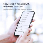 Tenda Nova high performance gigabit ethernet ports on mesh node close up