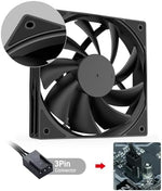 Darkrock three pack non RGB matte black cooling chassis fans bundle set layout