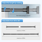 CorkLatta adjustable shower rod installed in bathroom