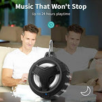 Eboda speaker hanging in a shower stall using built in hook