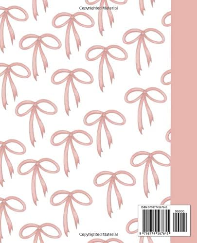 Composition Notebook: Pink Bow Pattern: 100 pages, Wide Ruled, 7.5"x9.25" - Image 3
