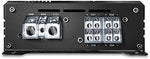 CT Sounds CT-150.4D multi channel car stereo amplifier top view showcasing heat dissipation design.