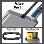 A triple monitor desktop configuration running ultra-wide multi-tasking windows side-by-side using the premium adapter.