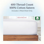 Fitted sheet elastic corner showing deep pocket design