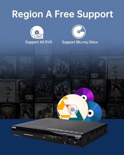 GIEC multimedia player displaying the dual USB connectivity ports with a connected external hard drive for movie streaming