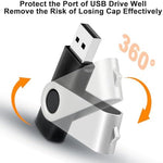 Compact memory stick with an attached keychain lanyard illustrating easy travel portability.