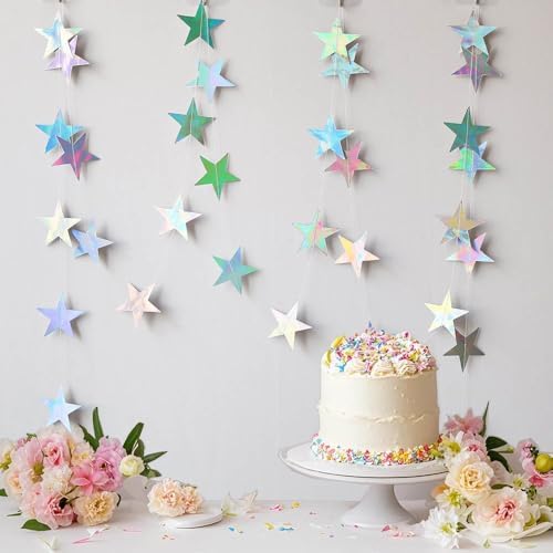 Eeatour sparkling glitter bunting banner backdrop arranged elegantly on a living room wall