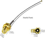 Close up view of the SMA Female bulkhead connector on Tuolnk pigtail cable