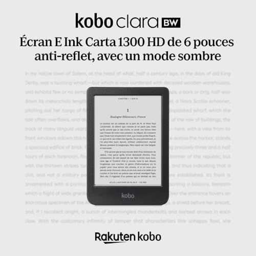Side profile of the Kobo Clara BW eReader showing sleek design