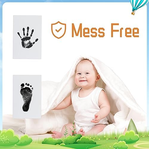 Authentic USA imported baby milestone kit with multiple jet black inkless transfer pads