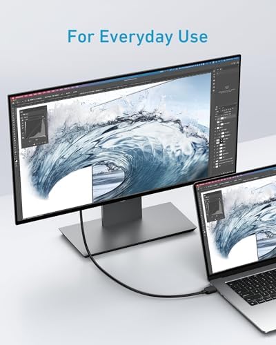 Anker authentic television display cable showing the precision male to male standard port pins