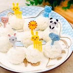 Miniature reusable plastic food picks for kids school snack time