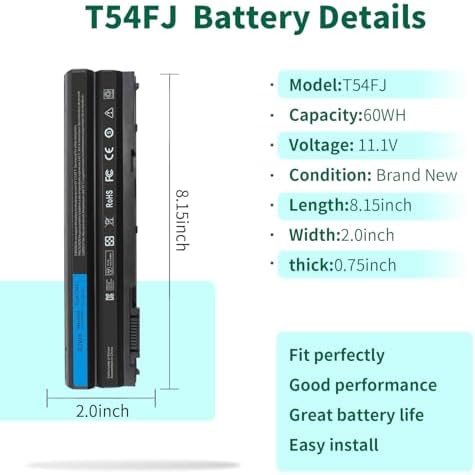 Wefly replacement 6 cell battery showing the eleven point one volt product specification sticker details clearly.