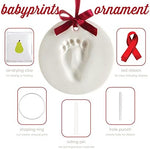 Included tools inside the Pearhead baby footprint kit with rolling pin and shaping ring