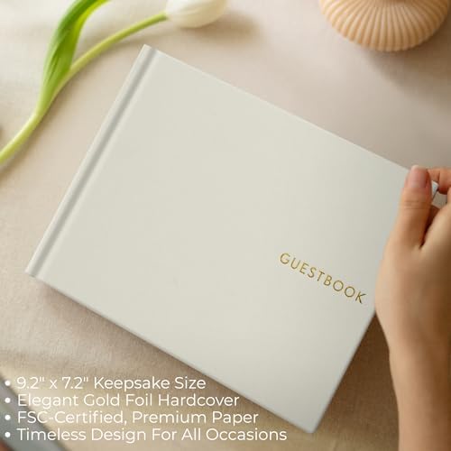 Side profile of Zicoto wedding guest book with ribbon
