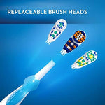 Oral-B 3D White battery powered toothbrush showing the removable head attachment joint.