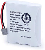 Full retail packaging view of the USA imported BAOBIAN landline phone rechargeable battery twin pack.