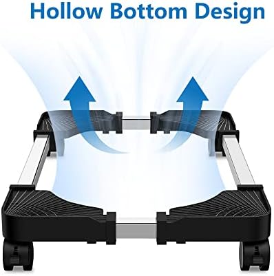 LABOBOLE mobile CPU riser cart highlighting the friction-toggle adjustment clamps