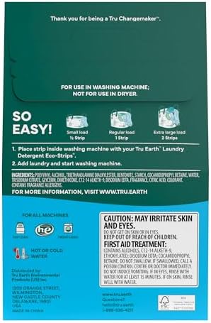 Tru Earth fragrance free liquidless fabric softener strips packaging