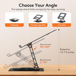 Folded flat view of Tecknet portable laptop holder demonstrating its compact travel size