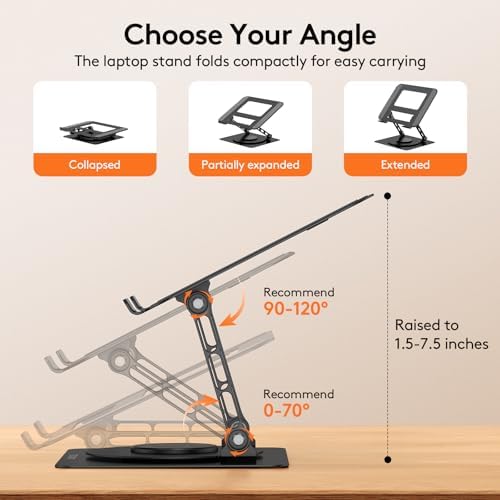 Folded flat view of Tecknet portable laptop holder demonstrating its compact travel size