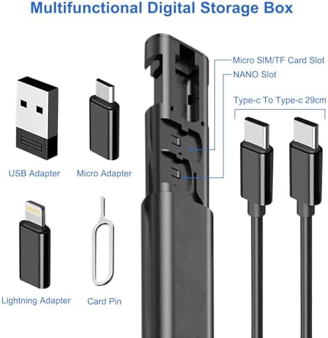 Kinizuxi travel cable conversion set open showing Type-C cable and Lightning adapters.